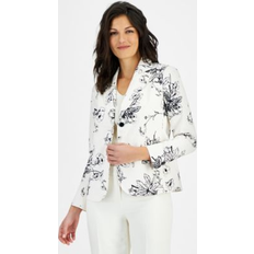 Anne Klein Blazers Anne Klein Women's Printed Notch Collar TwoButton Blazer White/Black