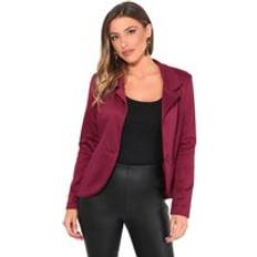 Krisp Tailored One Button Work Blazer Wine