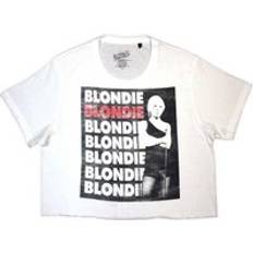 Blondie Stacked Band Logo Crop Top White