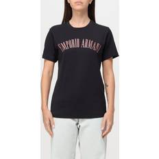 Emporio Armani Dam T-shirts Emporio Armani Bomull T-shirt Med Frontlogo - Blue