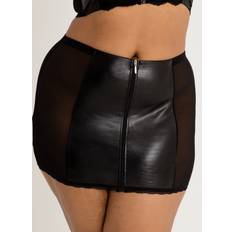 Sexleksaker LoveHoney Lovehoney Plus Fierce Wet Look and Lace Zip-Up Skirt 3X 4X Black