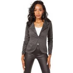 Krisp Tailored One Button Work Blazer Charcoal