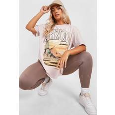 Boohoo T-shirts boohoo Plus Arizona Washed Oversized T-shirt Stone