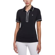 Nylon Polo Shirts Original Penguin Women's Performance Veronica Golf Polo Short Sleeve in Caviar Black, Medium, Nylon/Elastane Caviar Black