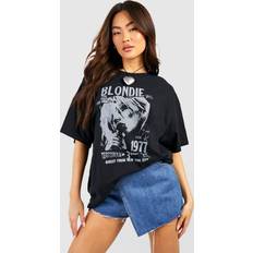 M T-shirts boohoo Blondie Oversized License Band T-shirt Black