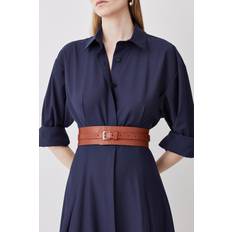 Karen Millen Accessories Karen Millen Leather Buckle Trim Belt Tan