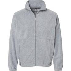 6XL Outerwear Burnside 3062 Men's Full-Zip Polar Fleece Jacket in Heather Grey Hydrophobic fleec