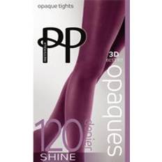 Red Tights Pretty Polly Premium Opaques Denier 3D Shine Tights Burgundy