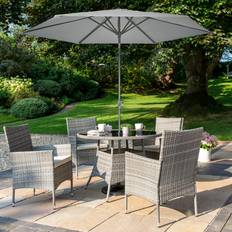 Dunelm 2.7m Grey Crank Parasol Grey