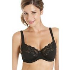 Camille Floral Lace Full Cup Underwired Bra Black