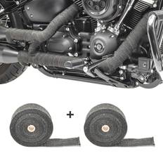 Craftride 2x Hitzeschutzband 10m kompatibel mit Suzuki Intruder M 1800 R Auspuffband BK1 schwarz-schwarz