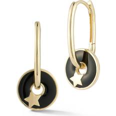 Moon & Meadow Ember Fine Jewelry 14K Gold Enamel Charm Hoop Earrings