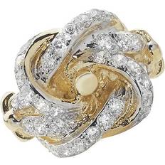 Gold - Men Rings Gold Jewellery 9ct Yellow Mens Knot Zirconia Ring RN894CZ