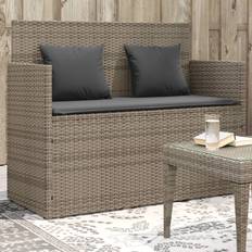 Homie Mit Kissen Grau Poly Rattan Gartenbank