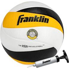 Volleyball Franklin Sports PVF Real Pro Indoor Game Volleyball Official Size Professional Indoor Volleyball for Match Play 12 Panel Microfiber Cover Game Volleyball Ball Volleyball Pump with Needle Set