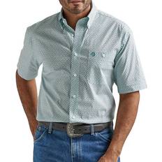 Tops Wrangler George Strait Ss Blue Print Mens Shirt