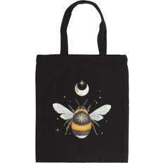 Forest Bee Cotton Tote Bag Black