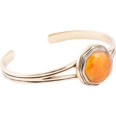 Quartz Bracelets Barse River Rocks Cuff Bracelet - Gold/Quartz