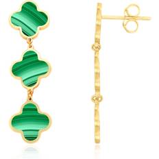 Green Earrings The Lovery Malachite Clover Dangle Earrings