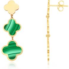 Green Earrings The Lovery Malachite Graduating Clover Dangle Earrings