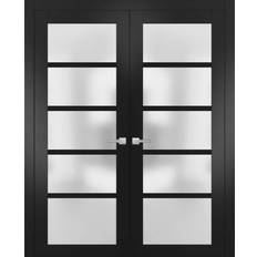 SartoDoors 4002 48 Panel Black Finished Pine Slab Hardware Interior Door (x)