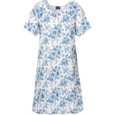 3XL Nattkjoler Trofé Roses Short Sleeves Nightdress Blue Pattern * Kampagne *