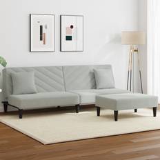 Gråa - Soffgrupper Soffor vidaXL Sofagarnitur 2-tlg mit Kissen Hellgrau Sofa