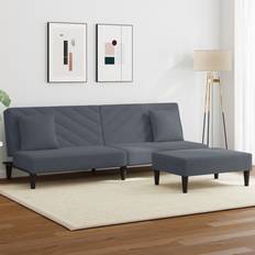 Gråa - Soffgrupper Soffor vidaXL Set Dark Gray Velvet 78.7 x 33.3 x 27.2 in Sofa