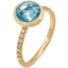 Amarillo Anillos Marco Bicego Jaipur 18ct Yellow Gold Blue Topaz Diamond Ring