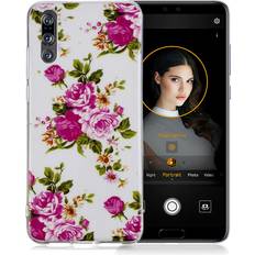 Huawei P20 Pro Mobilskal Huawei P20 Pro mobilskal silikon självlysande tryckmönster Blommande blomma