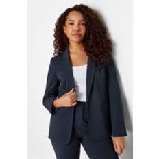 Stretch Blazers M&Co Tailored Blazer Dark Navy
