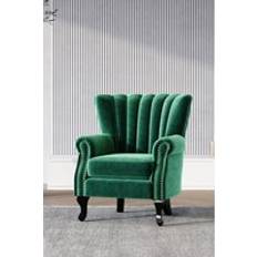 Green Armchairs Living and Home Modern Velvet Tub Armchair