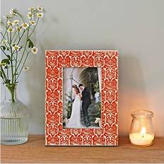 Orange Wall Decorations Paper High High Mango Wood and Resin Photo Frame