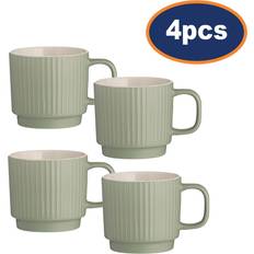 Rayware Cups & Mugs Rayware 4pcs 355ml Green Embossed Tea Hot Cup