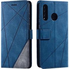Huawei P30 Lite Wallet Cases GANGXUN Blue Case For Huawei P30 Lite/Nova 4E Card Holder Kickstand Magnetic PU Leather Shockproof Wallet Flip Folio