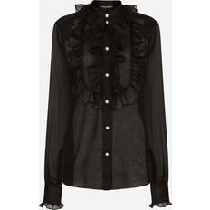 Dolce & Gabbana Women Shirts Dolce & Gabbana Organza shirt with ruffles black