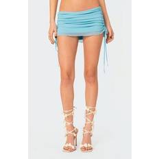 Turquoise - Women Skirts Edikted Joy Drawstring Mesh Miniskirt