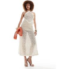 Crochet Maxi Dress - Beige