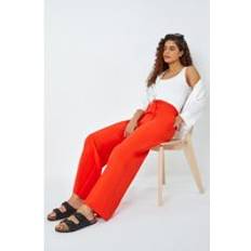 Clothing Roman Wide Leg Tie Front Stretch Trouser Orange