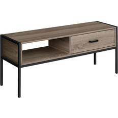 Black Benches Monarch Specialties Plateau Dark Taupe TV Bench 47.5x20"