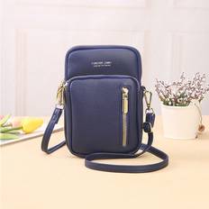 Veishet StyleD Womens Single Shoulder Crossbody Bag Vertical Double Layer Zipper Phone Bag