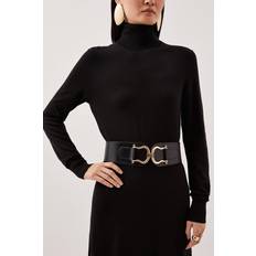 Karen Millen Accessories Karen Millen Leather Stretch Wide Waist Belt Black