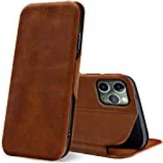 Verco Verco plånboksfodral för iPhone 11 Pro skal 5.8 Premium pu läderplånbok Flip Case Wallet för Apple iPhone 11 Pro bokfodral fodral, Brun