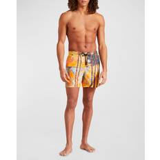 Amarillo Trajes de Baño Vilebrequin Men 360 Swim Shorts Voile Et Pins - Moopea Yellow