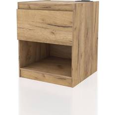 Furniture of America Miles Light Oak Bedside Table