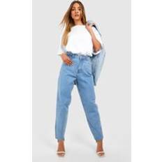 Jeans boohoo Basic High Rise Mom Jeans Light Blue