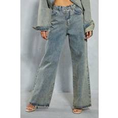 Misspap Denim High Waisted Wide Leg Jean Vintage Wash