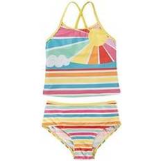 12-18M Bathing Suits Frugi Girls Seaside Stripe Rainbow Kiri Tankini, Multi, Age: 5-6 Years, Women Print age: 5-6 YEARS