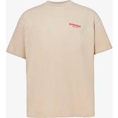 Represent Tops Represent Mens Savanah Tan Brand-print Relaxed-fit Cotton-jersey T-shirt