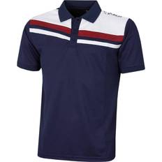 S, Midnight Mens Leckford Moisture Wicking Striped Sport Golf Polo Shirt